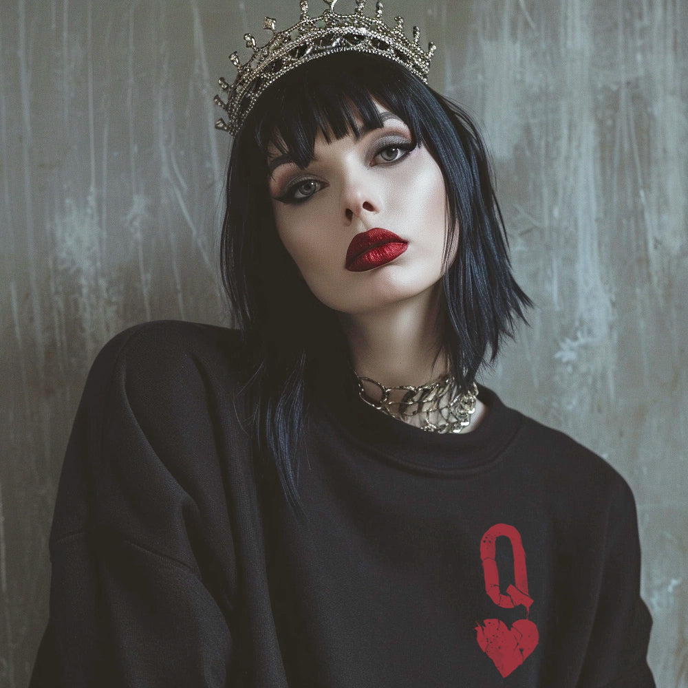 Queen of Hearts Distressed: Reign of Chaos Sweatshirt