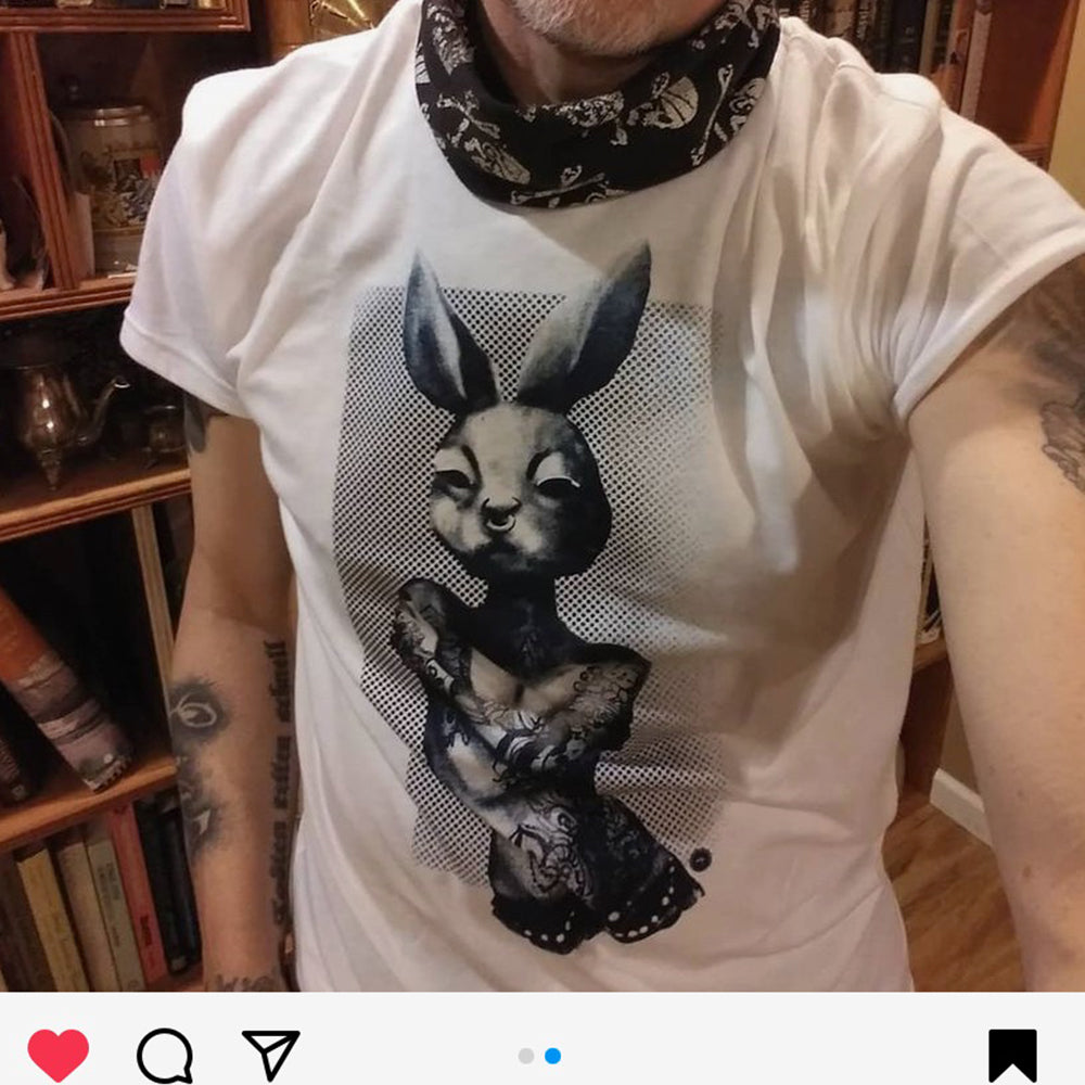 Tattooed Bunny: Victorian Elegance T-shirt