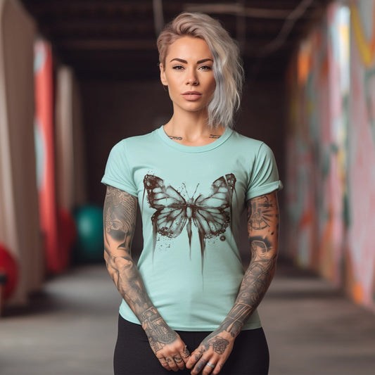 Bleached Butterfly: Fading Elegance T-Shirt