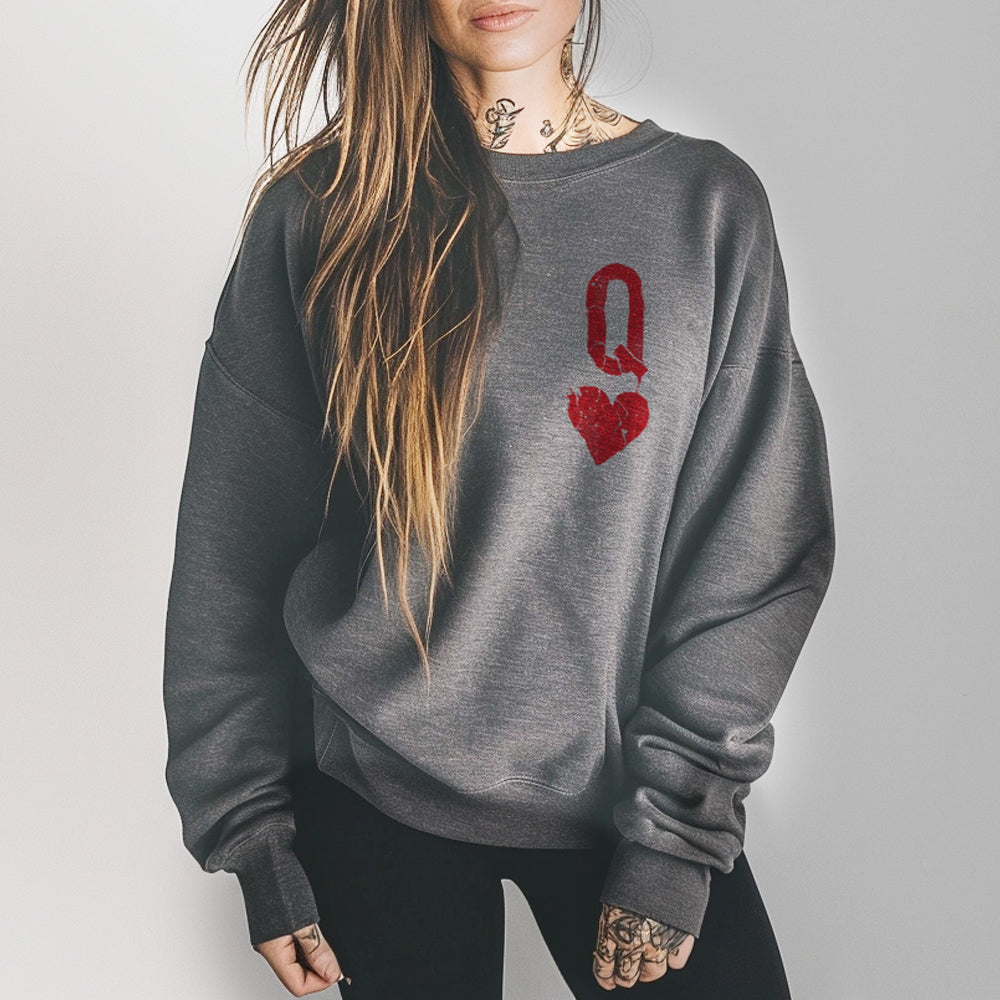 Queen of Hearts Distressed: Reign of Chaos Sweatshirt