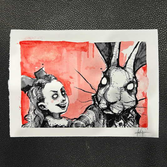 Journey to Wonderland Screen-Printed Hand-Made Signed 5x7 Print