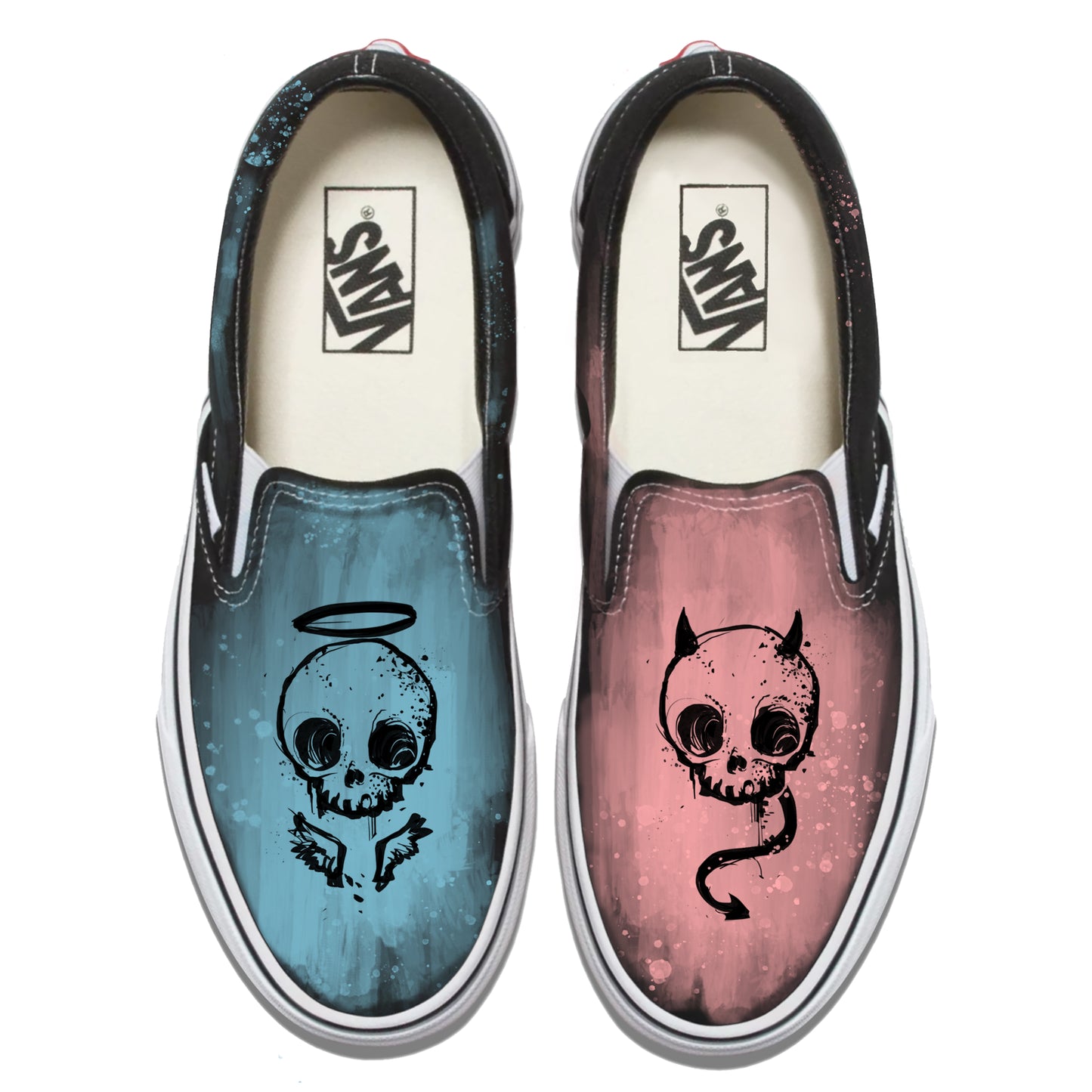 Angel & Devil Vans Slip ons