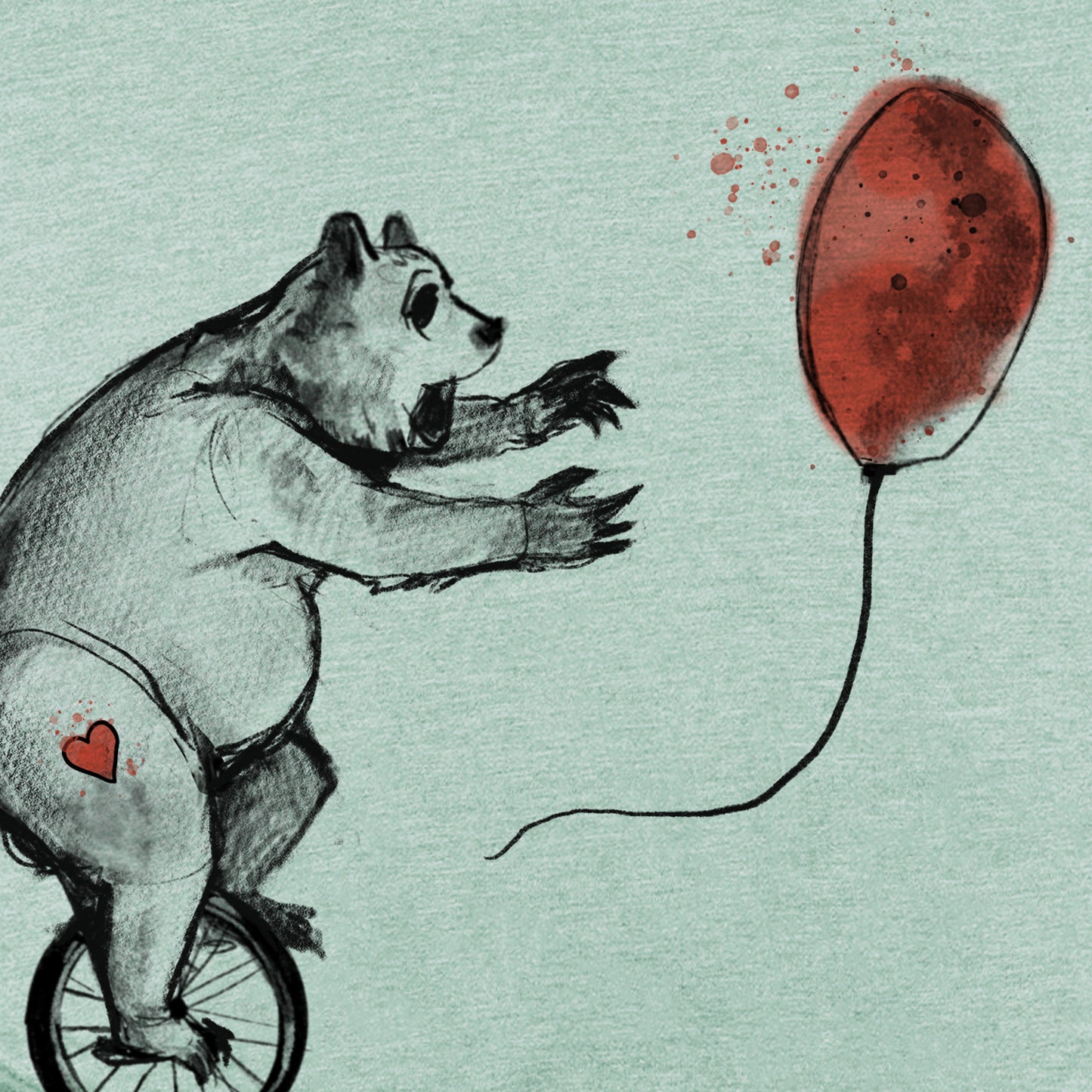 Bear in His Unicycle: Balloon Chase T-Shirt
