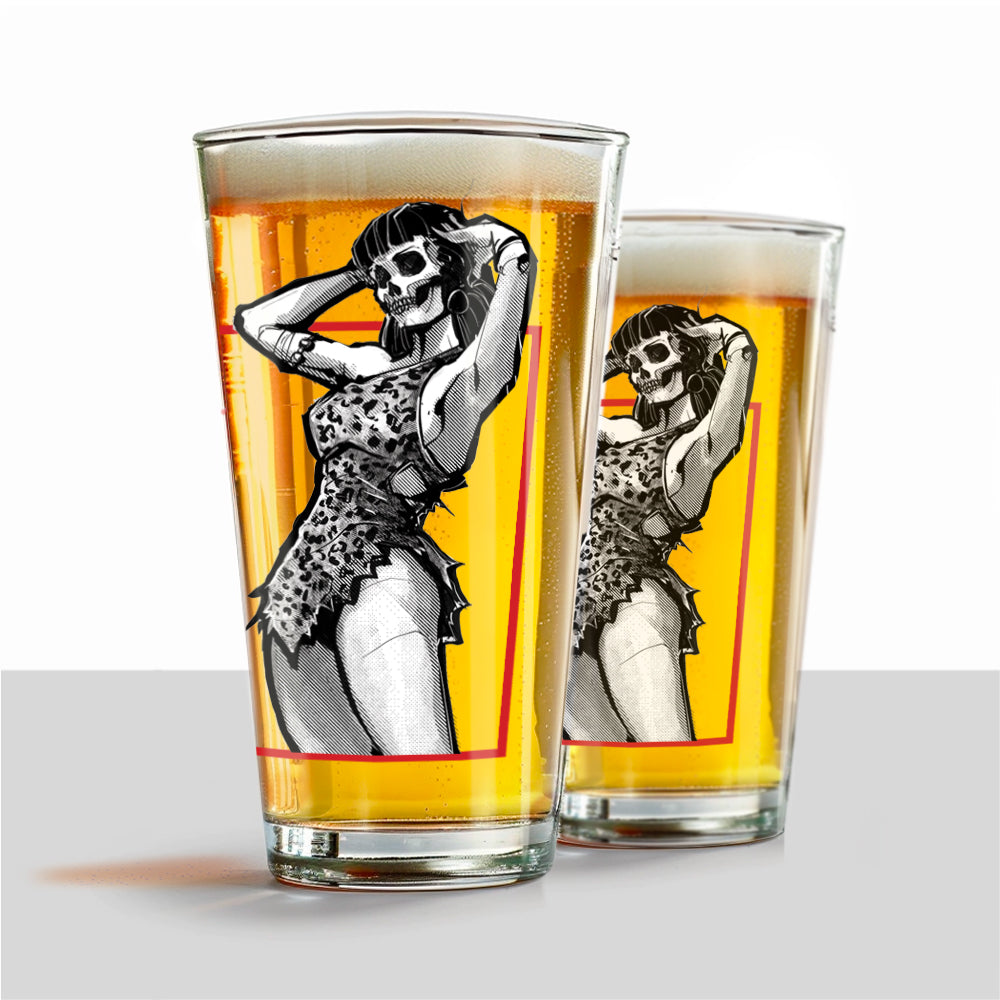 Bettie Page Cheetah UV Vinyl Pint Glass Set