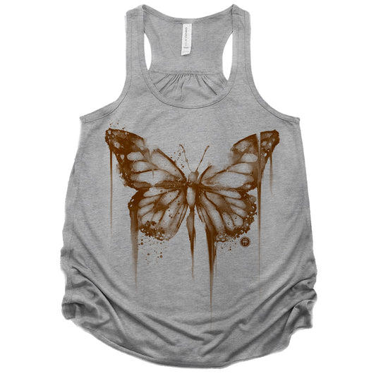 Bleached Butterfly: Fading Elegance Tank Top