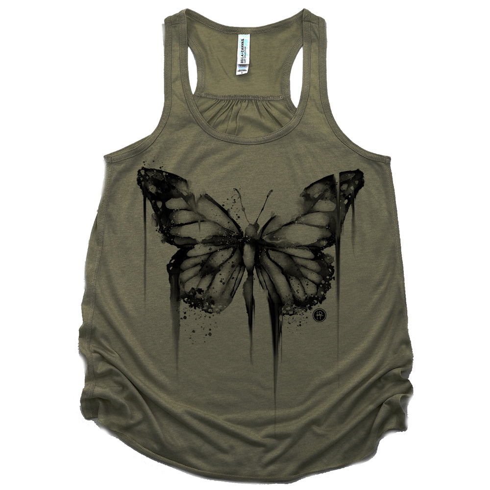 Bleached Butterfly: Fading Elegance Tank Top