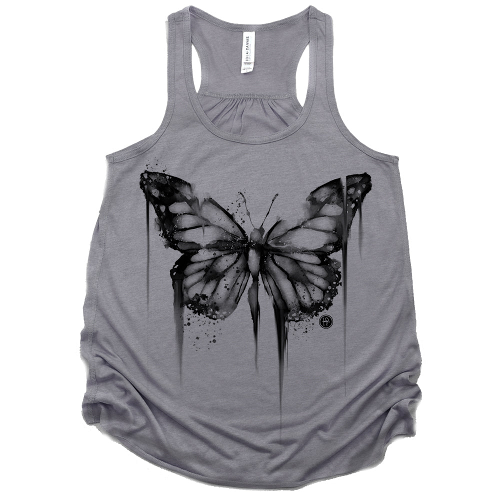 Bleached Butterfly: Fading Elegance Tank Top