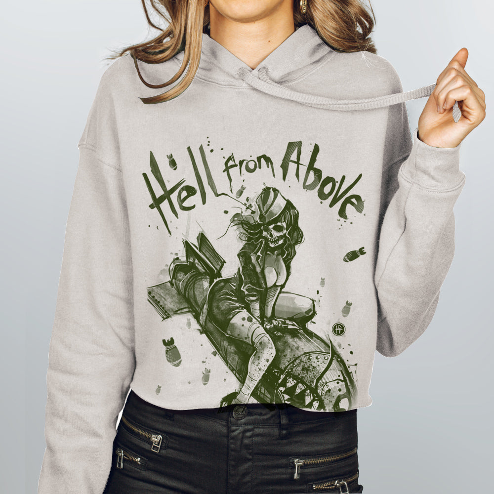 Bomber Girl: Hell from Above Women's Crop Hoodie