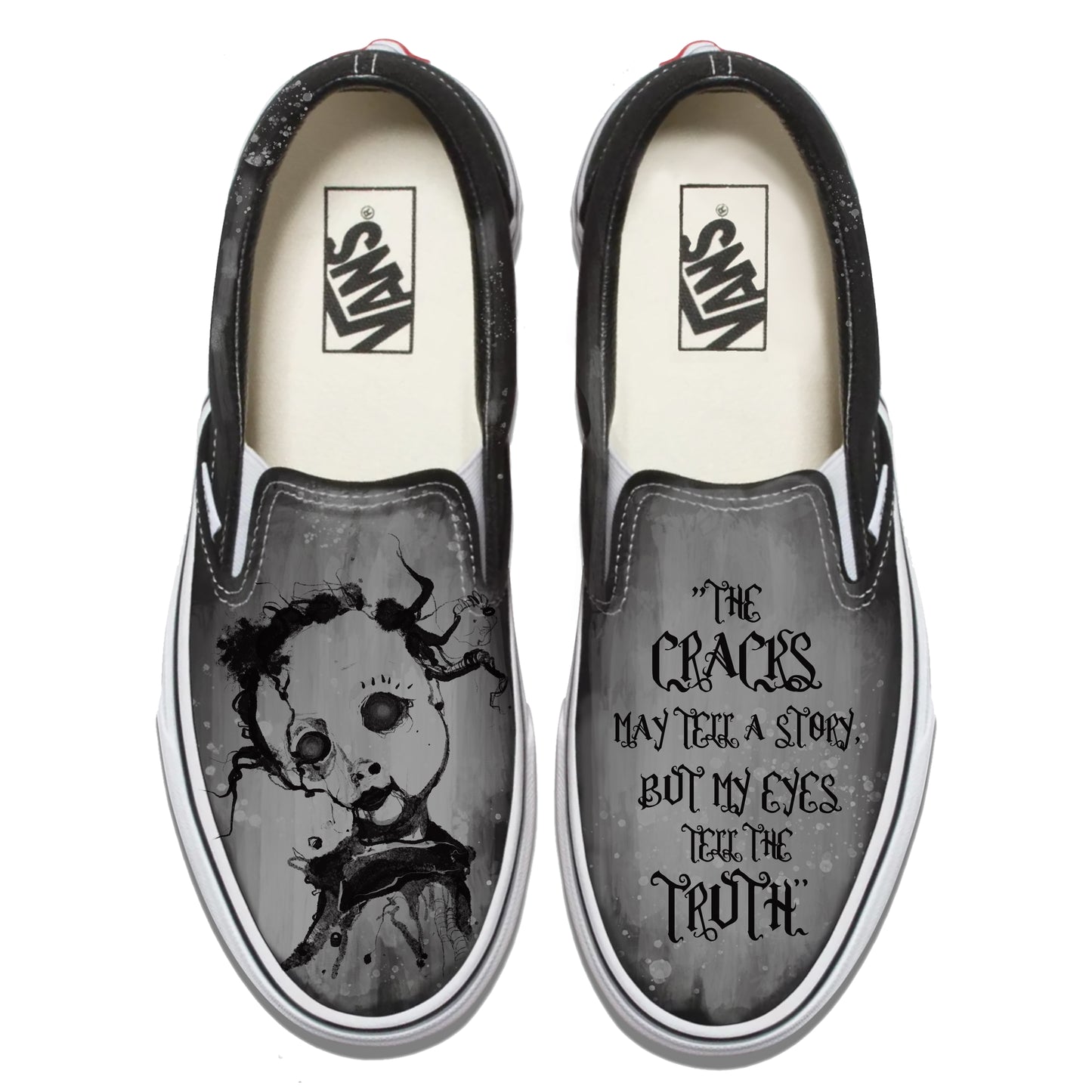 Broken Doll Vans Slip ons