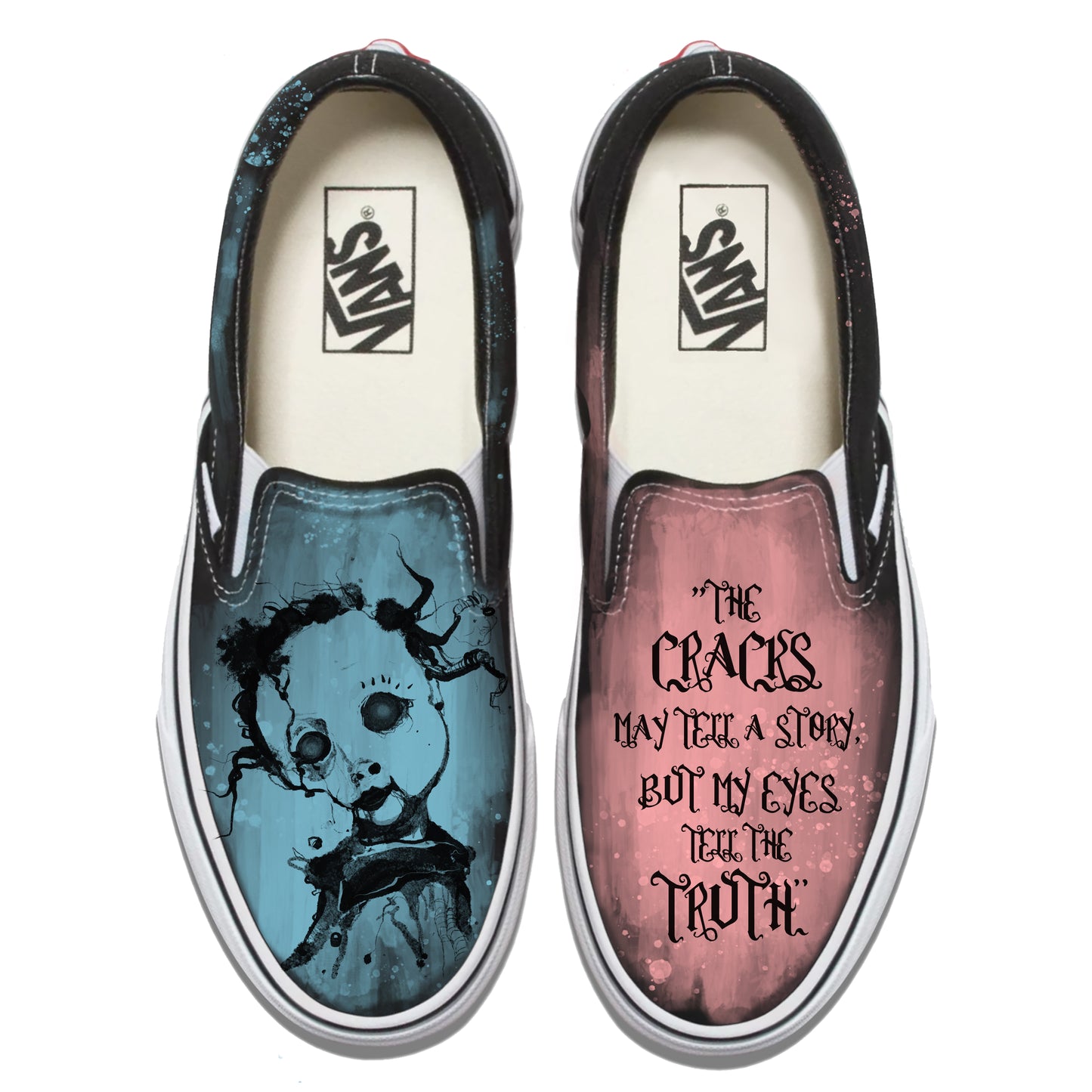 Broken Doll Vans Slip ons