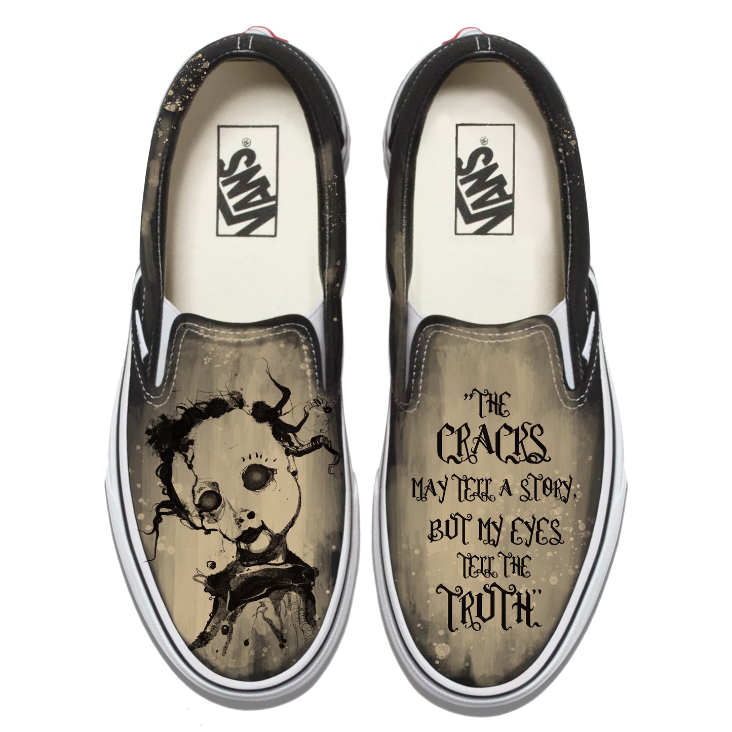Broken Doll Vans Slip ons