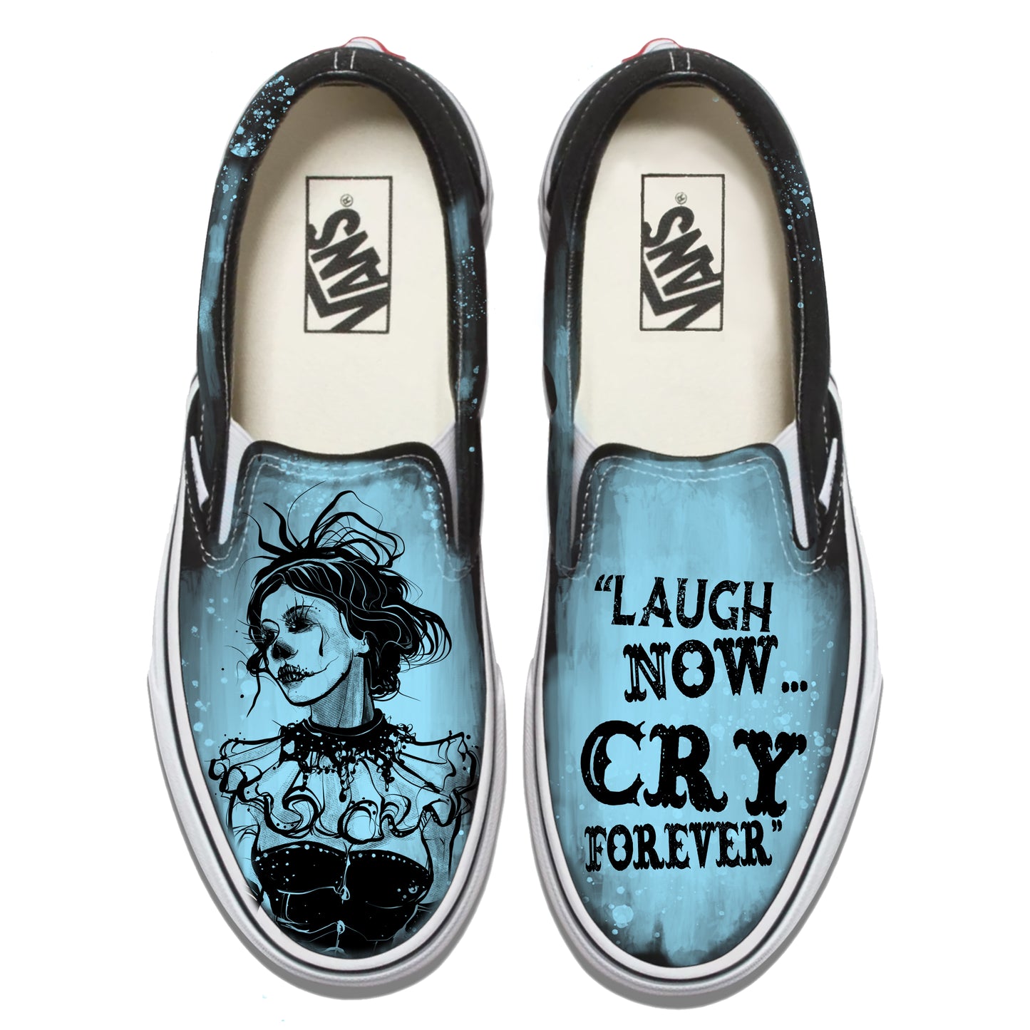 Burlesque: Eerie Goth Beauty Vans Slip ons