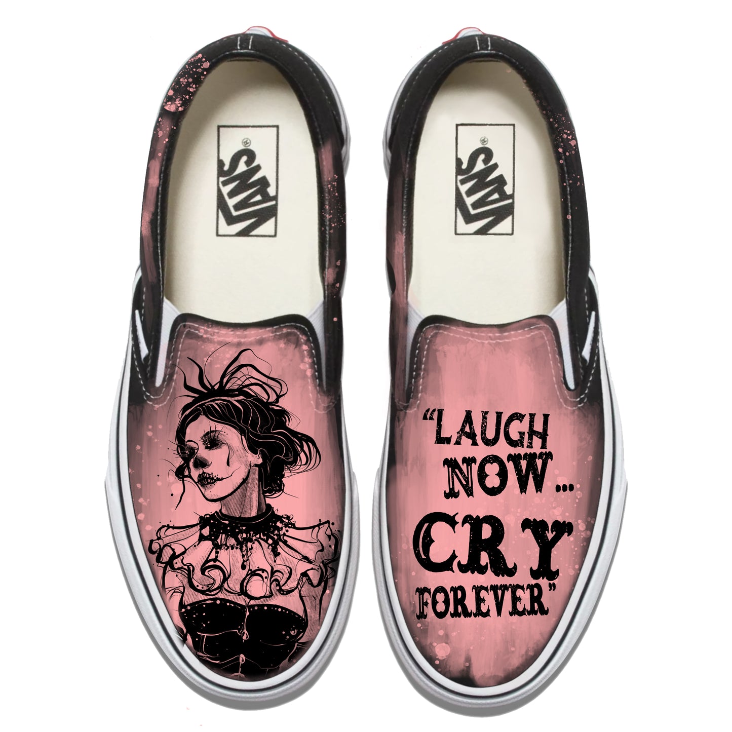 Burlesque: Eerie Goth Beauty Vans Slip ons