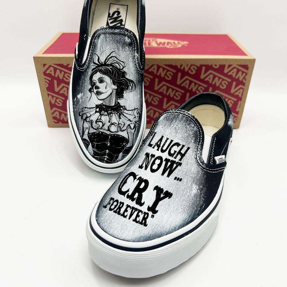 Burlesque: Eerie Goth Beauty Vans Slip ons