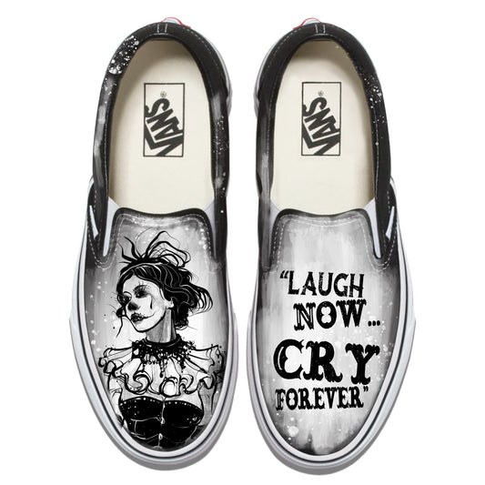 Burlesque: Eerie Goth Beauty Vans Slip ons