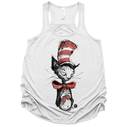 Kitty in the Hat: Whimsical Revived Tank Top