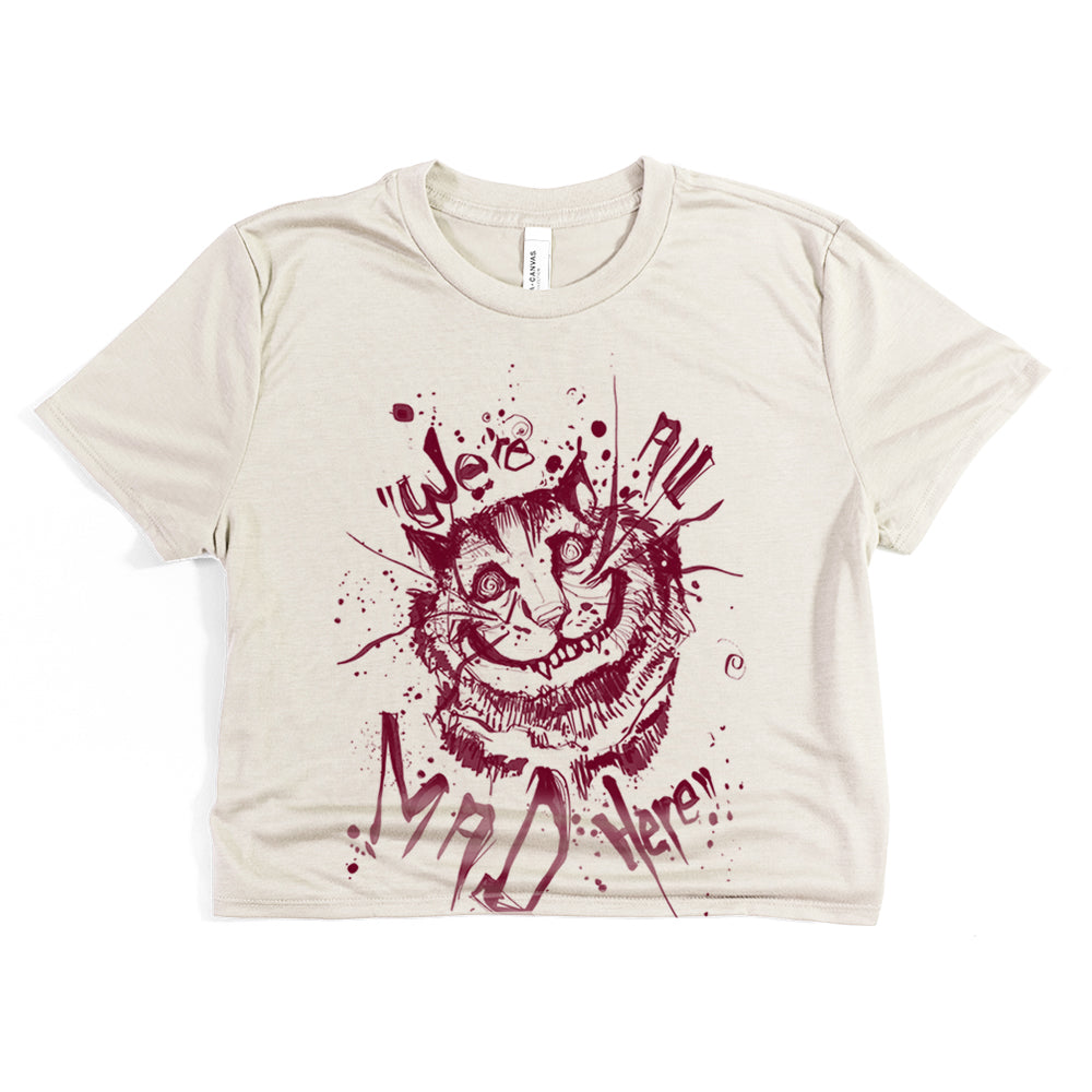Cheshire Cat: We're All Mad Crop Tee