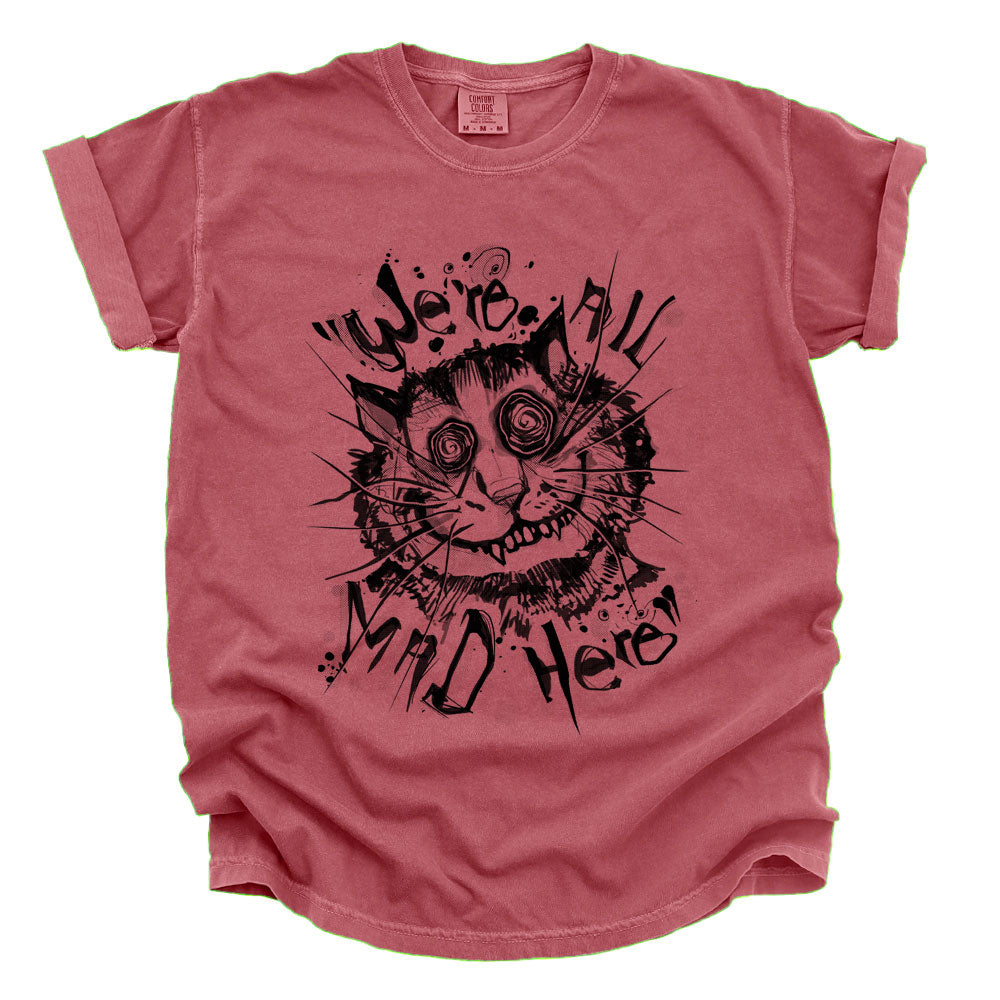 Cheshire Cat: We're All Mad Heavyweight Tee