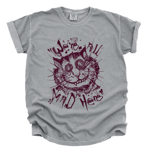 Cheshire Cat: We're All Mad Heavyweight Tee
