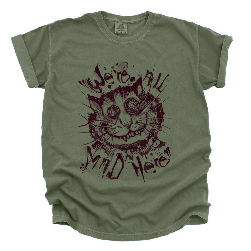 Cheshire Cat: We're All Mad Heavyweight Tee