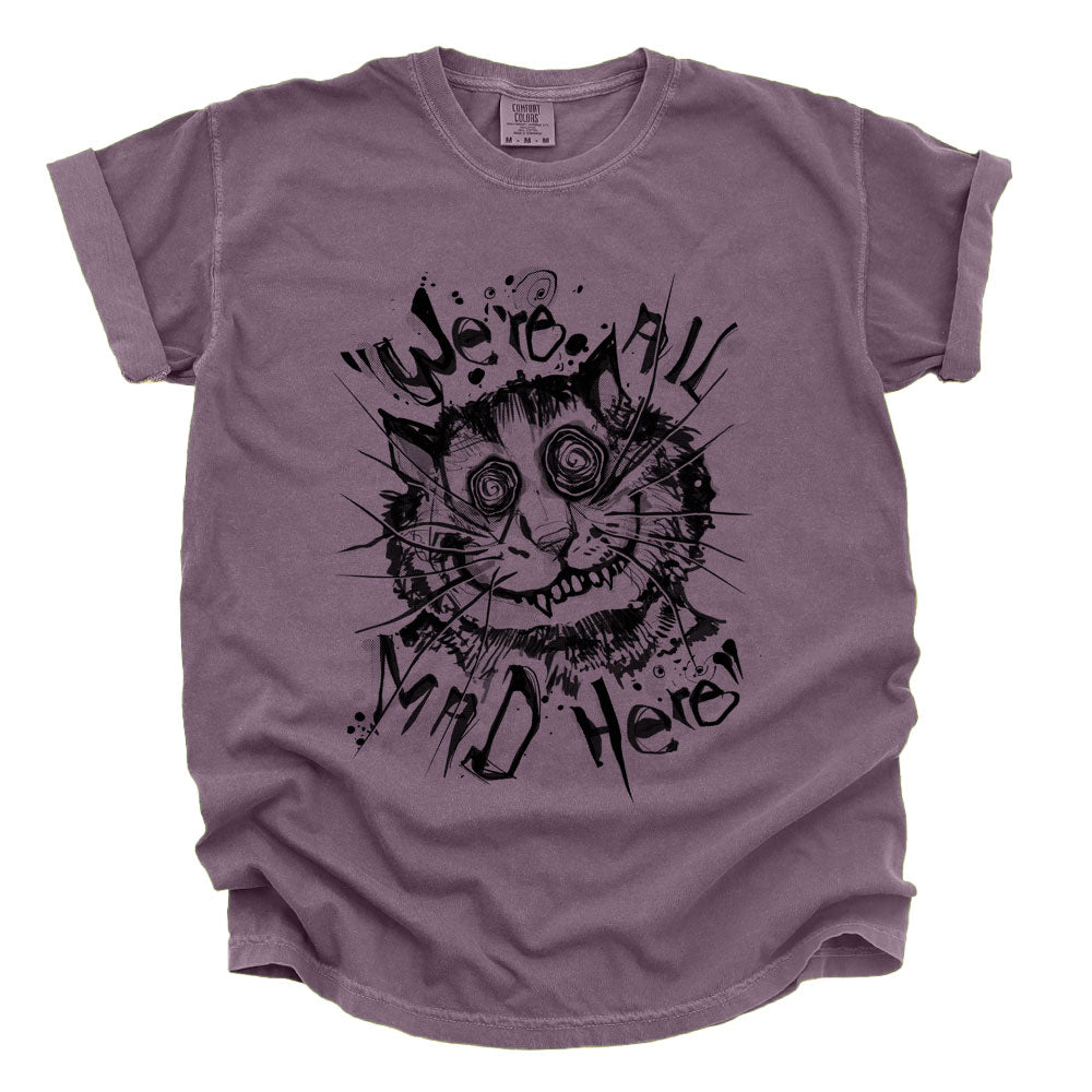 Cheshire Cat: We're All Mad Heavyweight Tee