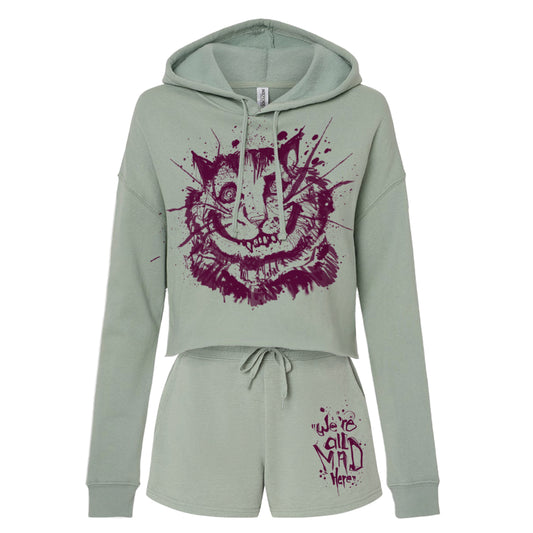 Cheshire Cat: We're All Mad Crop Hoodie Outfit