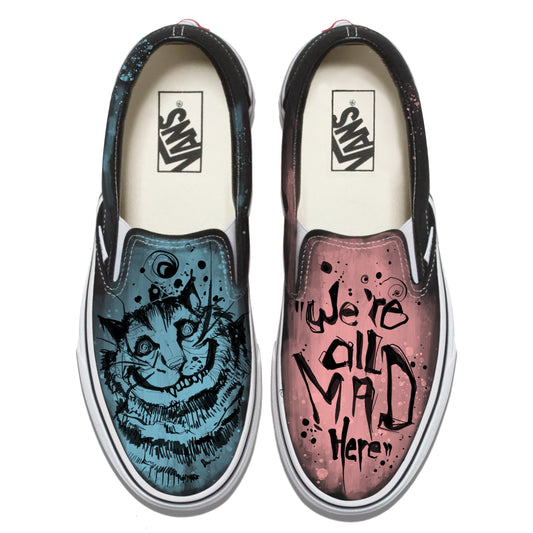 Cheshire Cat-We're All Mad Here Vans Slip ons