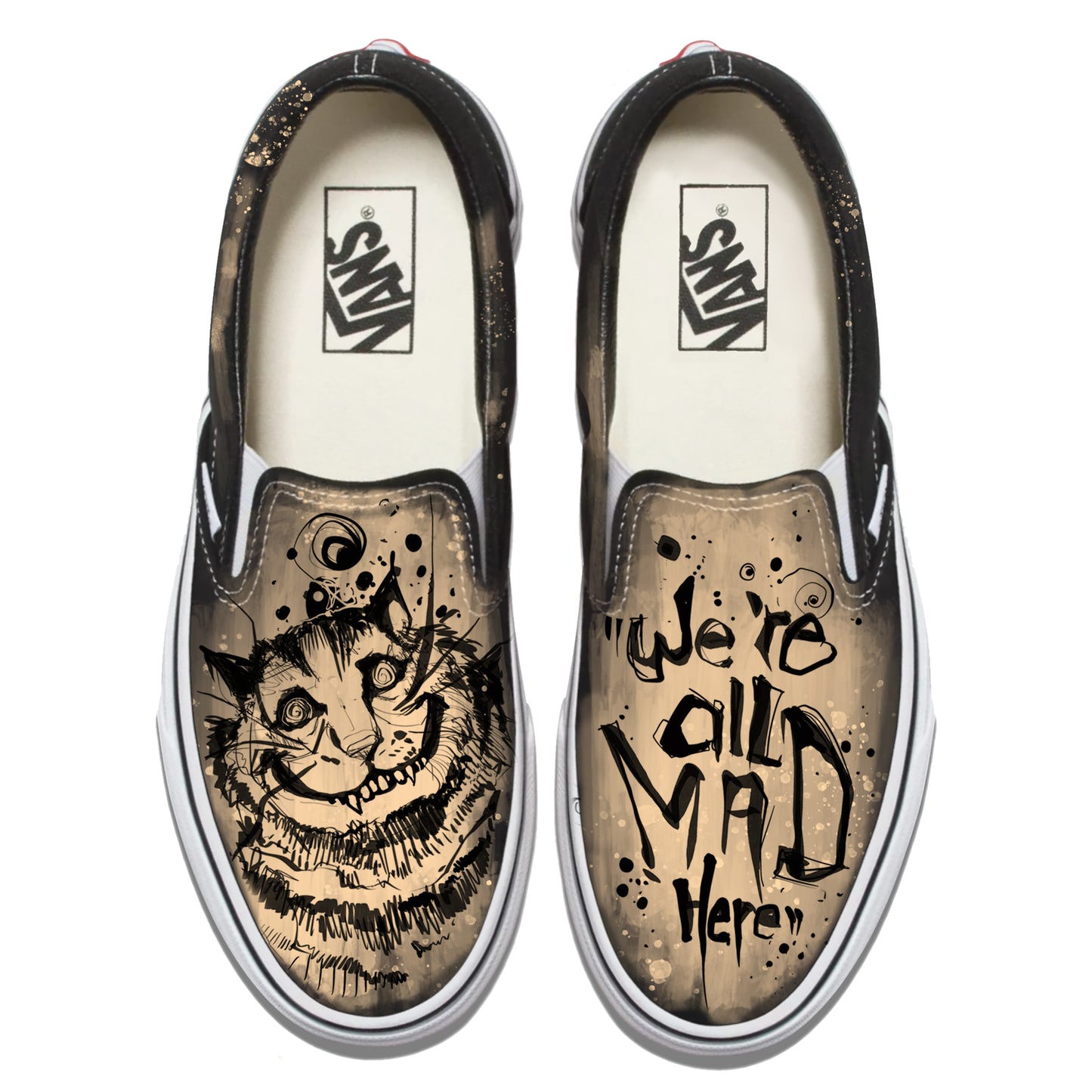 Cheshire Cat-We're All Mad Here Vans Slip ons