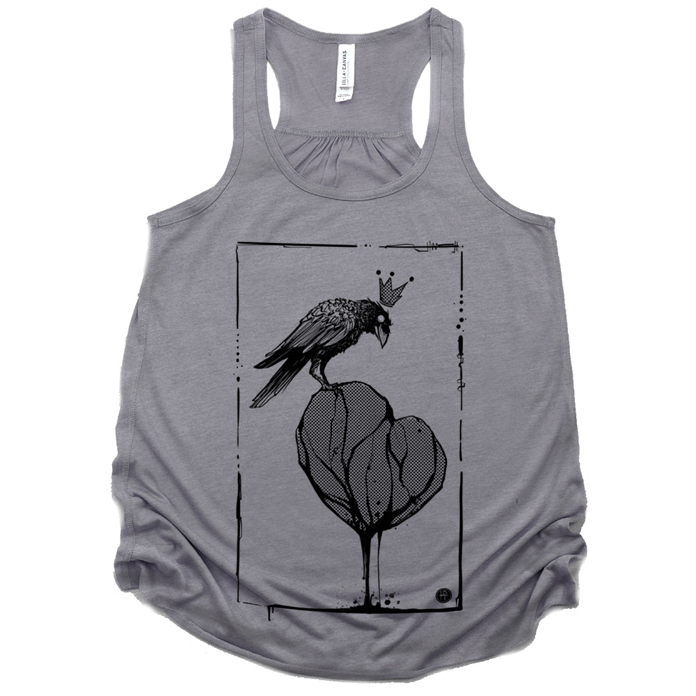 Crow with Heart: A Gritty Tribute to Love Tank Top