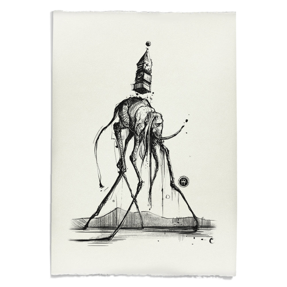 Dali's Elephant: Surreal Elegance Art Print