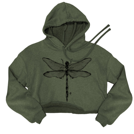 Dragonfly: Whimsical Wonder Women's Crop Hoodie