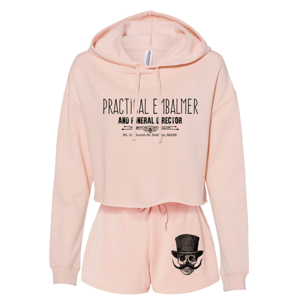 Embalmer: Undertaking Elegance Women's Crop Hoodie Outfit