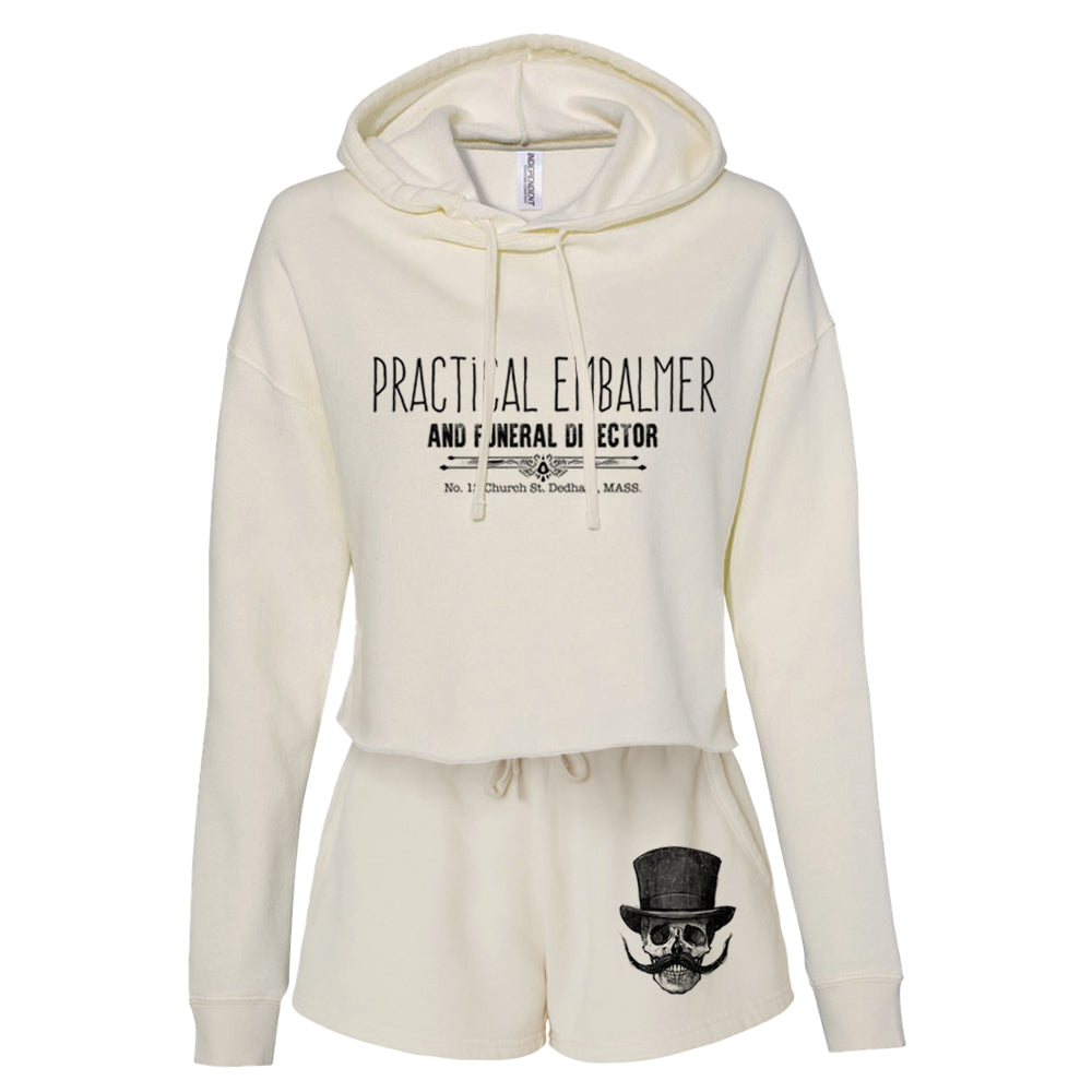 Embalmer: Undertaking Elegance Women's Crop Hoodie Outfit