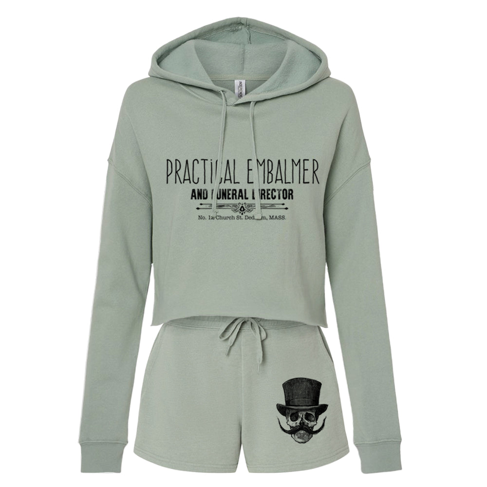 Embalmer: Undertaking Elegance Women's Crop Hoodie Outfit