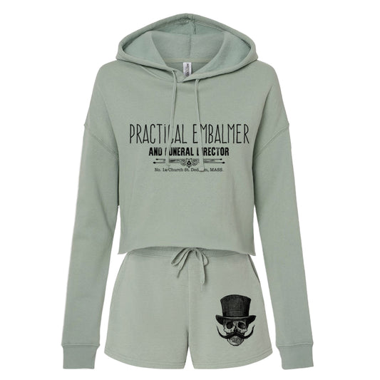 Embalmer: Undertaking Elegance Women's Crop Hoodie Outfit