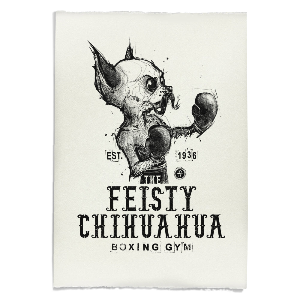 Feisty Chihuahua Boxing Gym: Punchy Pooch Attitude Art Print