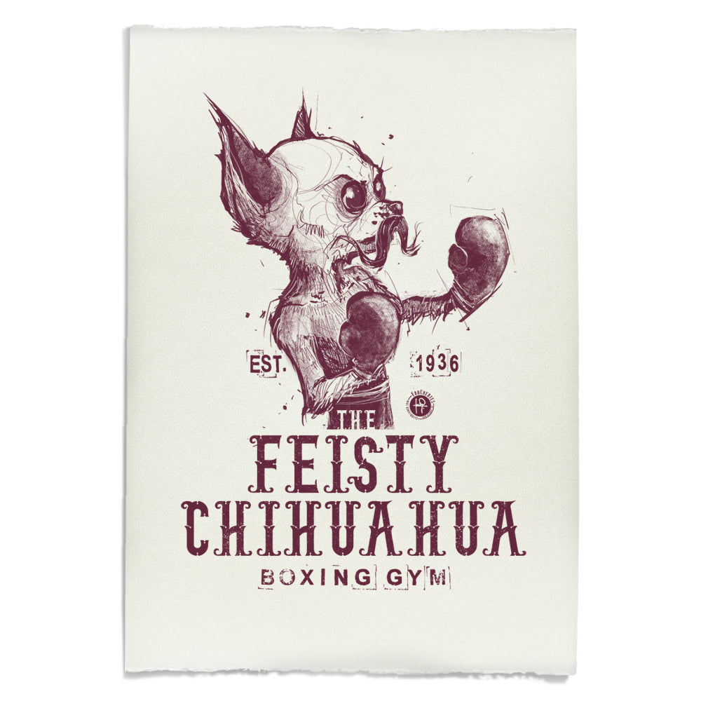Feisty Chihuahua Boxing Gym: Punchy Pooch Attitude Art Print