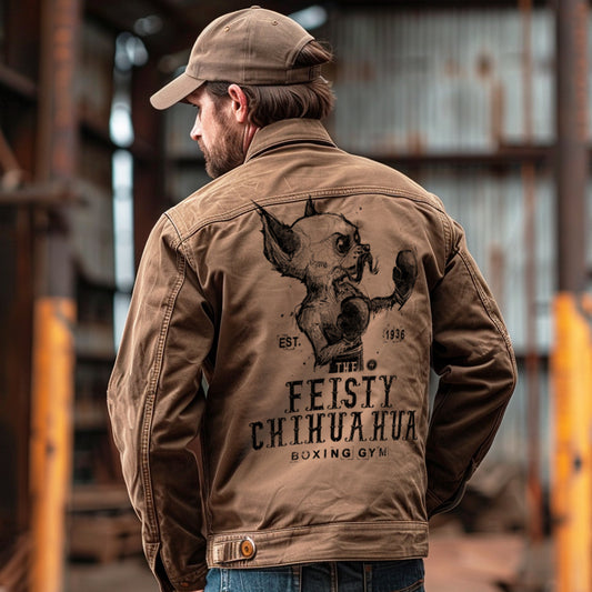 Feisty Chihuahua Boxing Gym: Punchy Pooch Attitude Maverick Jacket