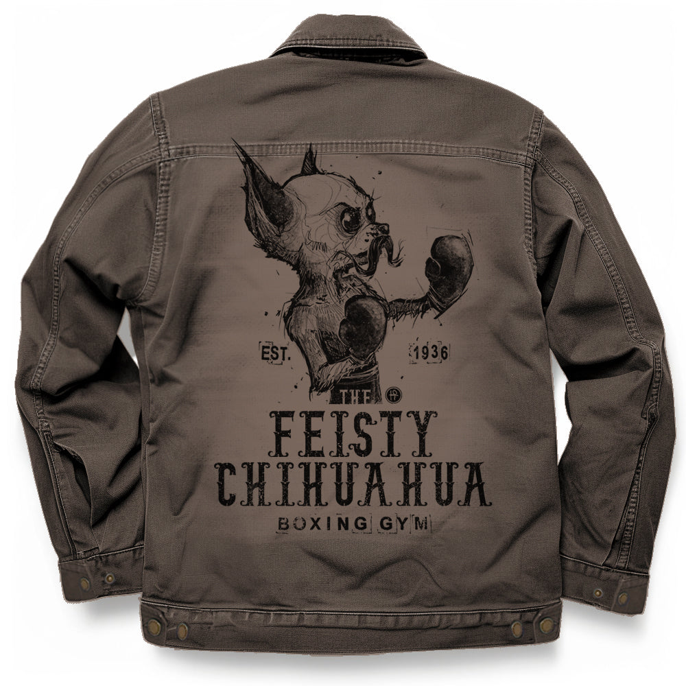Feisty Chihuahua Boxing Gym: Punchy Pooch Attitude Maverick Jacket