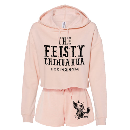 Feisty Chihuahua Boxing Gym Crop Hoodie Outfit