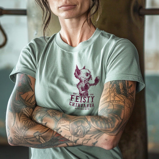 Pocket Feisty Chihuahua Boxing Gym: Punchy Pooch Attitude T-Shirt