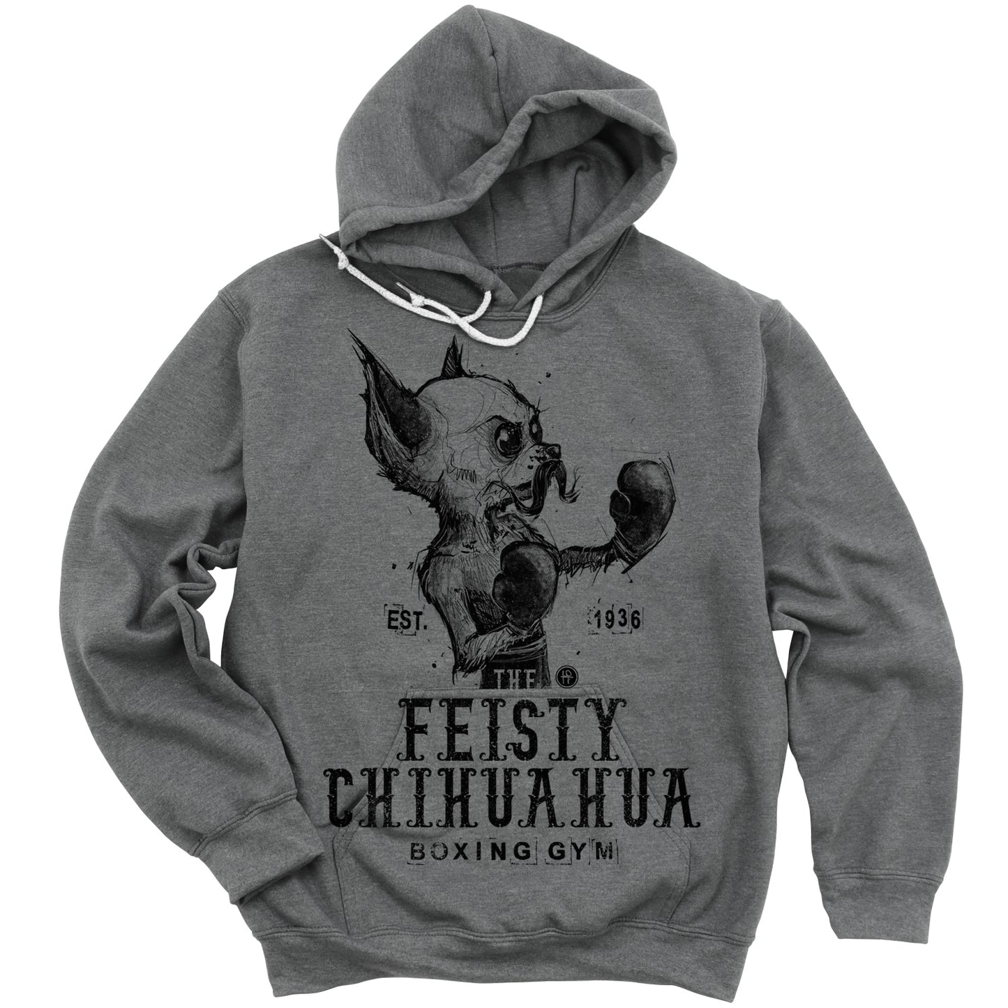 Feisty Chihuahua Boxing Gym: Punchy Pooch Attitude Hoodie