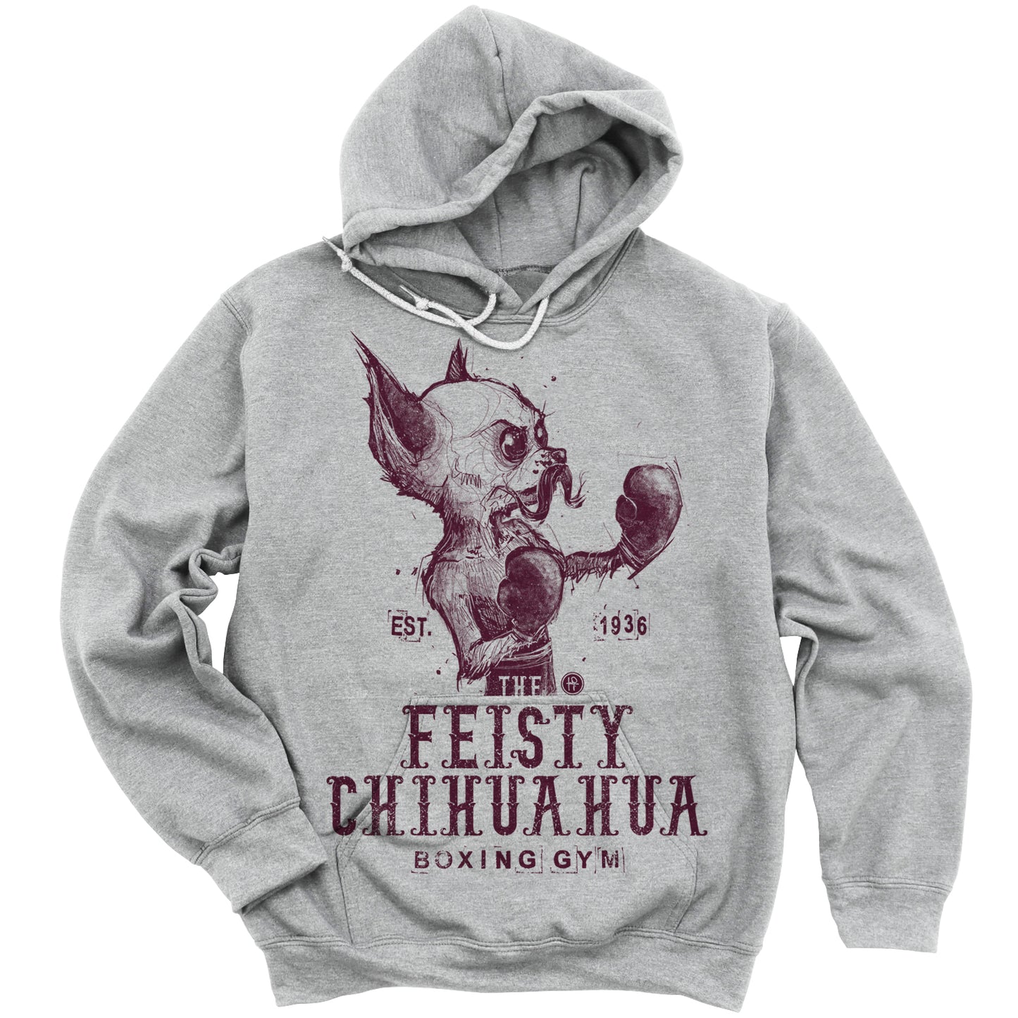 Feisty Chihuahua Boxing Gym: Punchy Pooch Attitude Hoodie