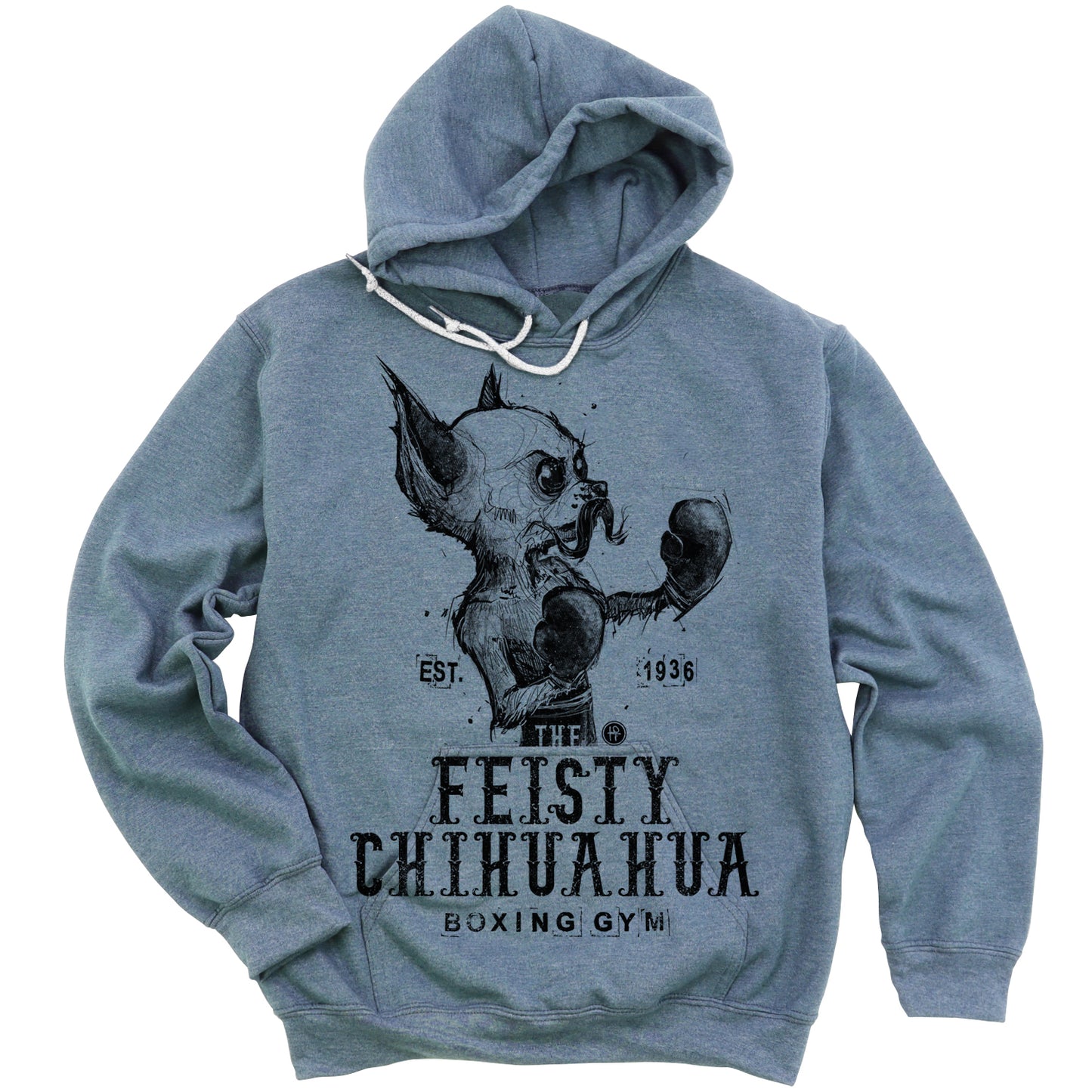 Feisty Chihuahua Boxing Gym: Punchy Pooch Attitude Hoodie