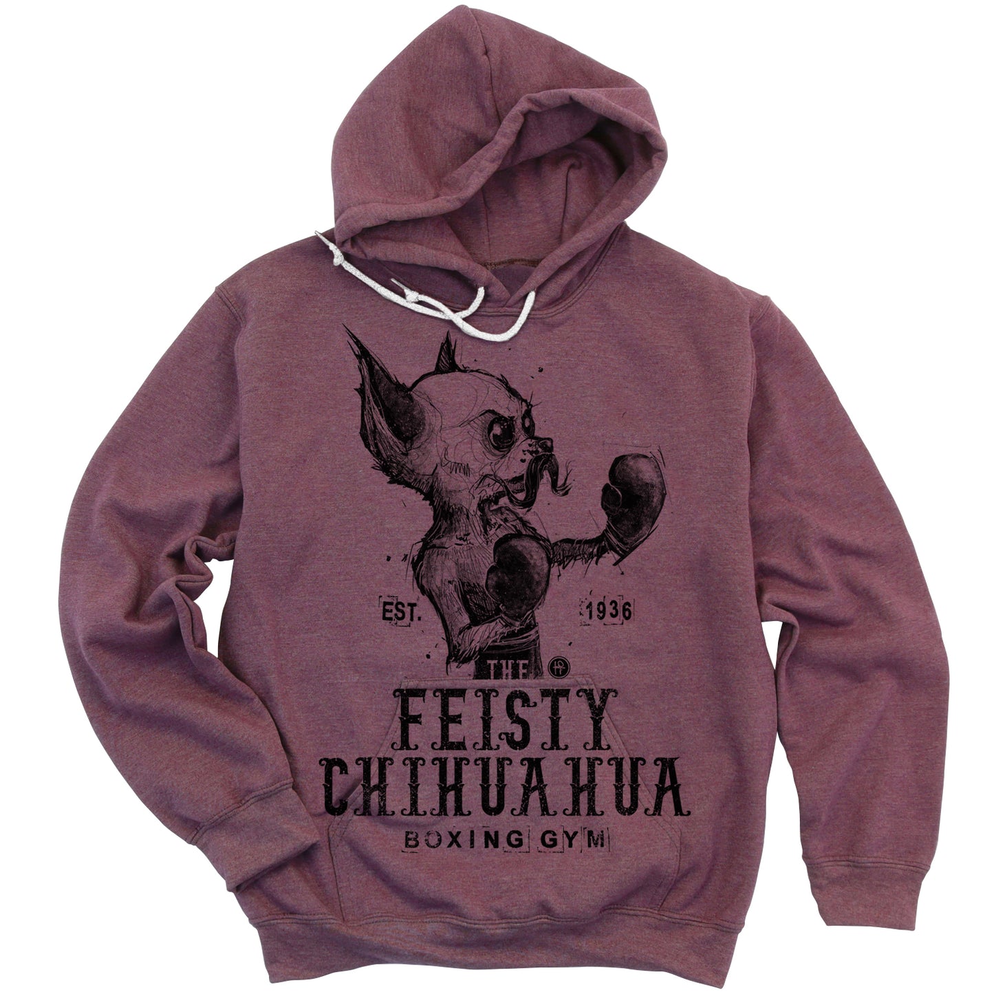 Feisty Chihuahua Boxing Gym: Punchy Pooch Attitude Hoodie