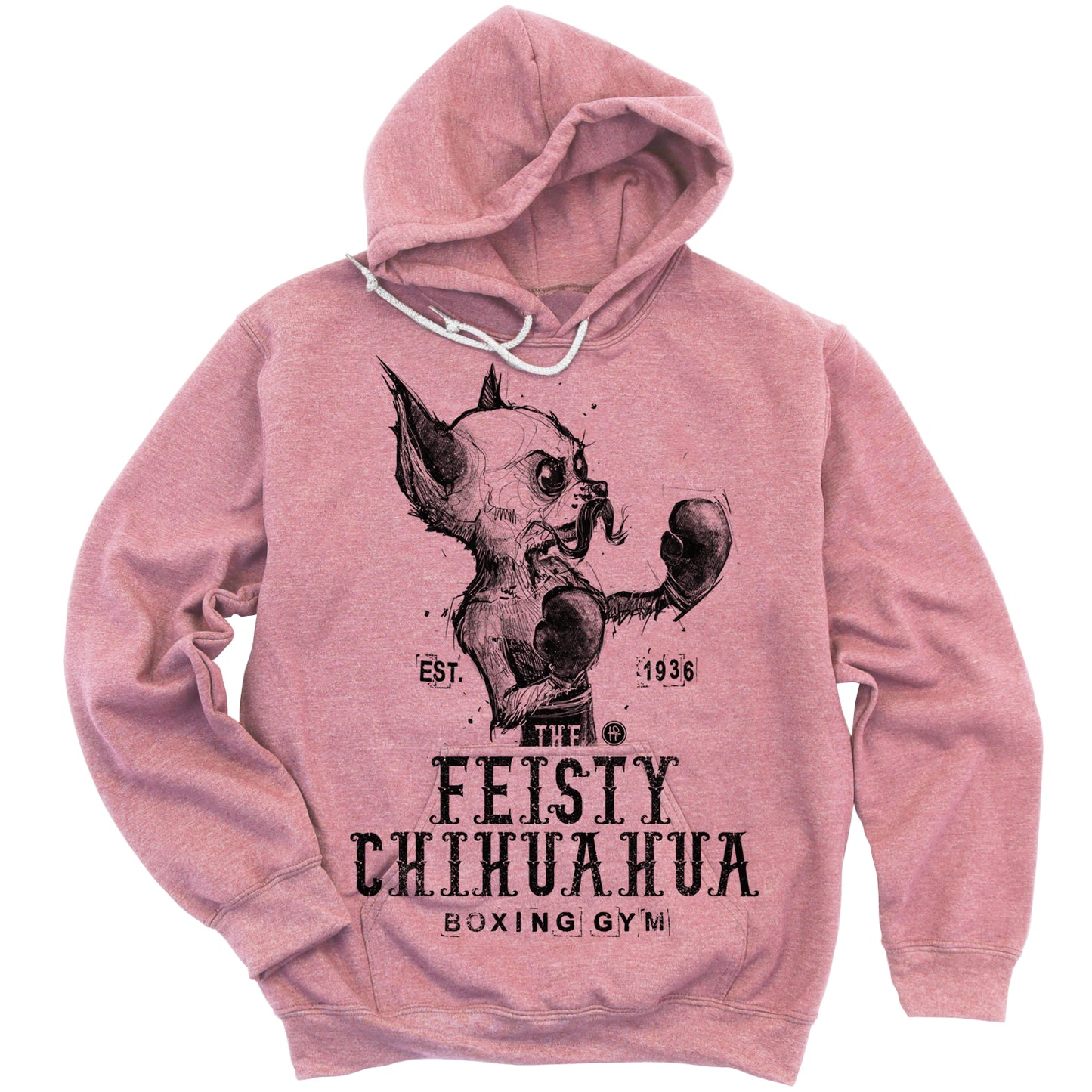 Feisty Chihuahua Boxing Gym: Punchy Pooch Attitude Hoodie