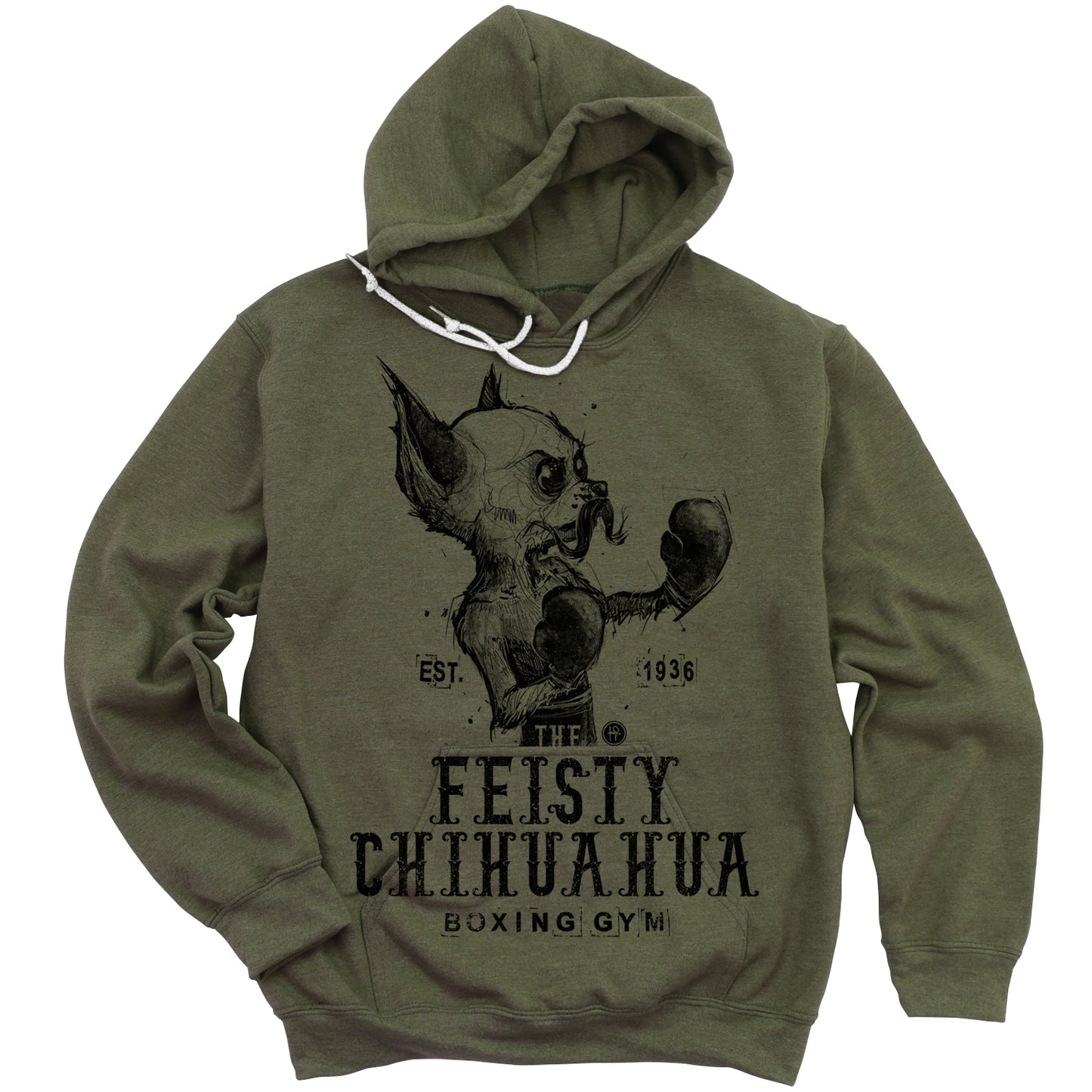 Feisty Chihuahua Boxing Gym: Punchy Pooch Attitude Hoodie