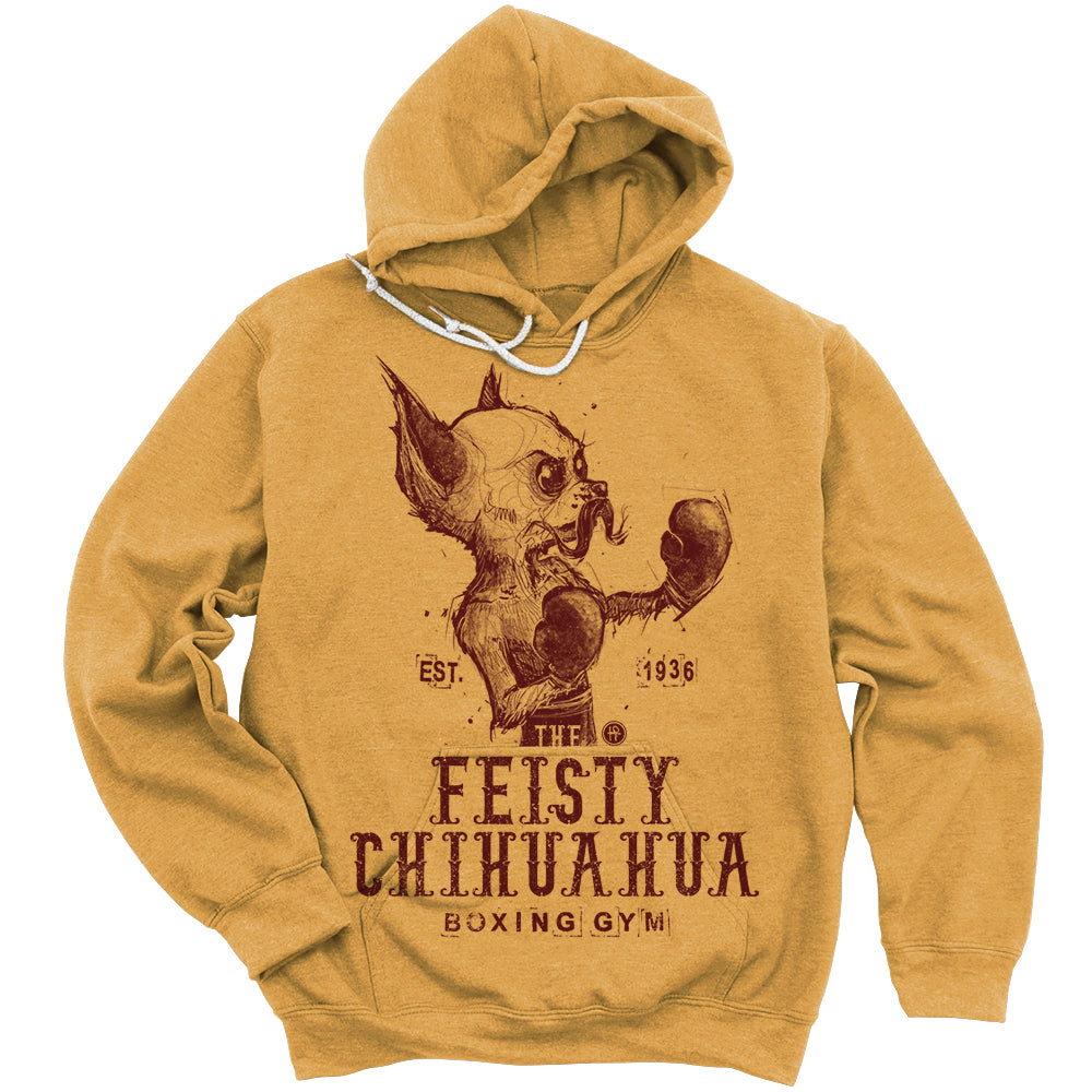 Feisty Chihuahua Boxing Gym: Punchy Pooch Attitude Hoodie