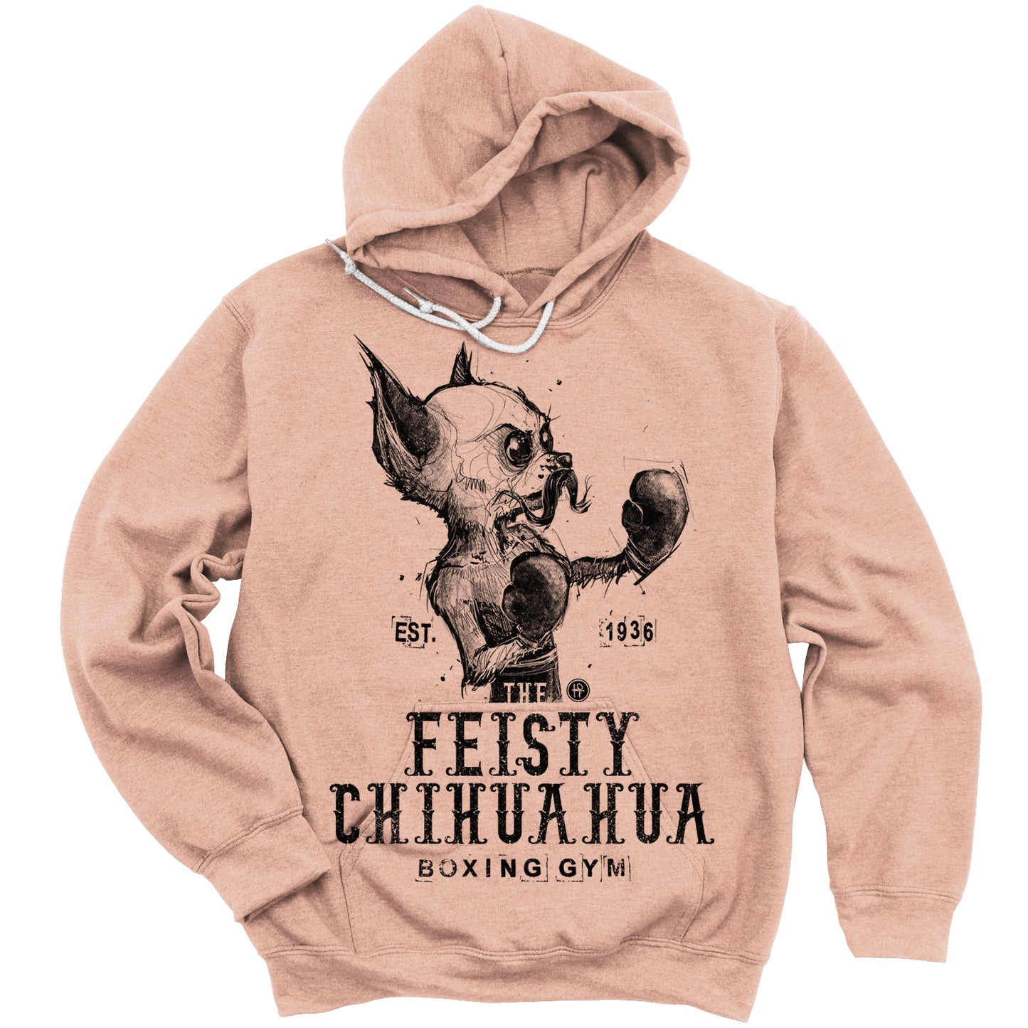 Feisty Chihuahua Boxing Gym: Punchy Pooch Attitude Hoodie