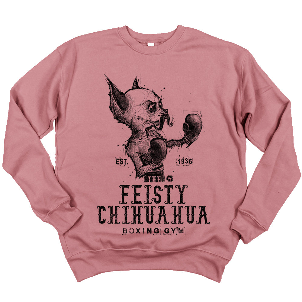 Feisty Chihuahua Boxing Gym: Punchy Pooch Attitude Sweatshirt